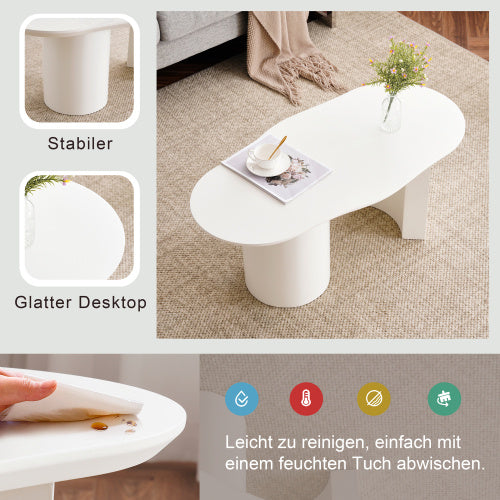 White Wooden Painted Coffee Table Abstract Cloud Shaped,Irregular White Coffee Table, Tea Table End Table, Modern Coffee Table, For Living Room Furniture, Easy Assembly