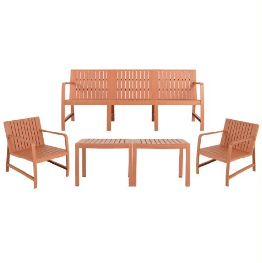 5-Piece Indoor Outdoor Furniture Set - 3-Seater Sofa ,2 Chairs & 2 Coffee Tables Waterproof PP Material - Easy Assembly Patio Conversation Set